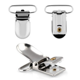 LIHAO Suspenders Clips, 12 Pcs 1.0 inches (25 mm), Silper Band Clips, For Moving Pockets, Pocket Back, For Bibs, Blanket Clips, Fall Prevention, Teething Crafts, Kindergarten Goods, School