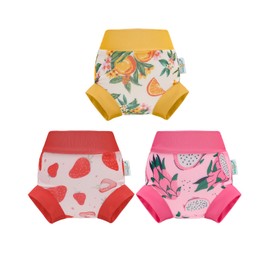 Babygoal Baby Toddler Reusable Swim Diapers 3 Pack, Adjustable, Washable, Waterproof Swimming Diapers for Newborn to 3T Boys & Girls,3YKS01-6-12M-B