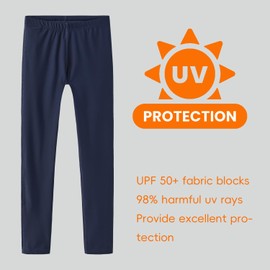 Dovio UPF 50+ Kids Swim Pants, Girls Boys Swimming Leggings UV Protection Long Elastic Beach Surfing (Navy, 6)