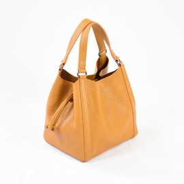 Full Tuck Tote Bag, Bucket Handbag, Mustard