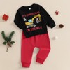 BeQeuewll Baby Boy Christmas Outfit Long Sleeve Letter Print Sweatshirt