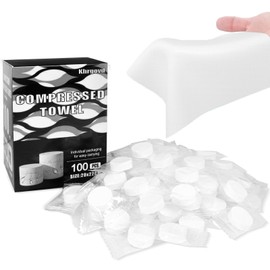 Khrgovd 100PCS Compressed Towel Tablets Mini Disposable Compressed Towel Tablets，Bulk Coin Tissues，Disposable and portable face towels suitable for travel, Camping, Sports, Beauty Salons, Home use