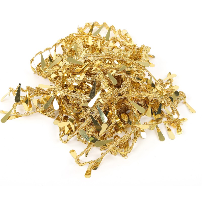 Waist Chain Gold Metal Applique Glitter Elastic Sequin Water Drop