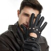 ZLUXURQ Men's Leather Driving Gloves, Unlined Gloves -