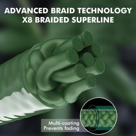 TRUSCEND X8 Braided Fishing Line, Durable and Valuable Braid PE Line for Professionals, More Thinner More Smoother Performance for Casting Well, Must-Have Freshwater Fishing Gear, Fishing Gift for Men