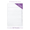 Carstens - 60 Pack, Clear Binder Spine Insert Adhesive Pockets,