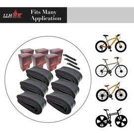 LLH2K 26 Inch Bike Tube 6 PACK Heavy Duty - Fits Bike Tube 26 x 1.75 26 x 1.95 26x2.125 26x1.75 26 x 2.25 26 Inch Bike Tube Schrader with 3 Extra Repair Levers - 26 Inch Bike Tube Anti Heat Resistance