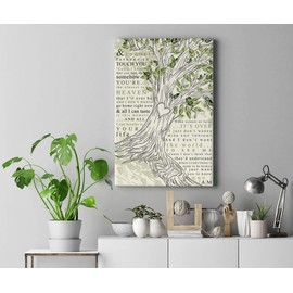 Mattata Decor Gift - Iris - Song Lyrics Tree Wall Art Portrait Canvas Print (16" x 24" x 0.75")