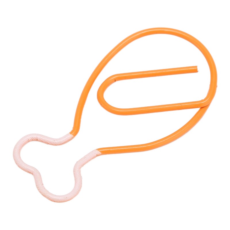 100Pcs Metal Paperclips Cute Chicken Leg Shape Electroplating Rustproof Portable