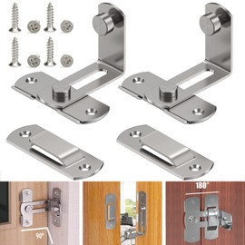 Favuit Door Bolt Stainless Steel 90° Bolt Lock Sliding Door Lock Door Bolt Flip Latch Door Lock Bolt with Fixed Screw for Gate Window Cabinet Bedroom Gardens Bathroom