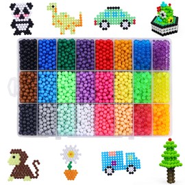 CGBOOM Water Fuse Beads Set 24 Colors 6000 Beads Refill Compatible Beads Magic Water Sticky Beads Art Crafts Toys for Kids