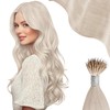Moresoo Blonde Nano Hair Extensions Human Hair Platinum Blonde Human