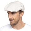 Thingimijigs Men's Lightweight Linen Blend Classic Flat Cap Summer Hat