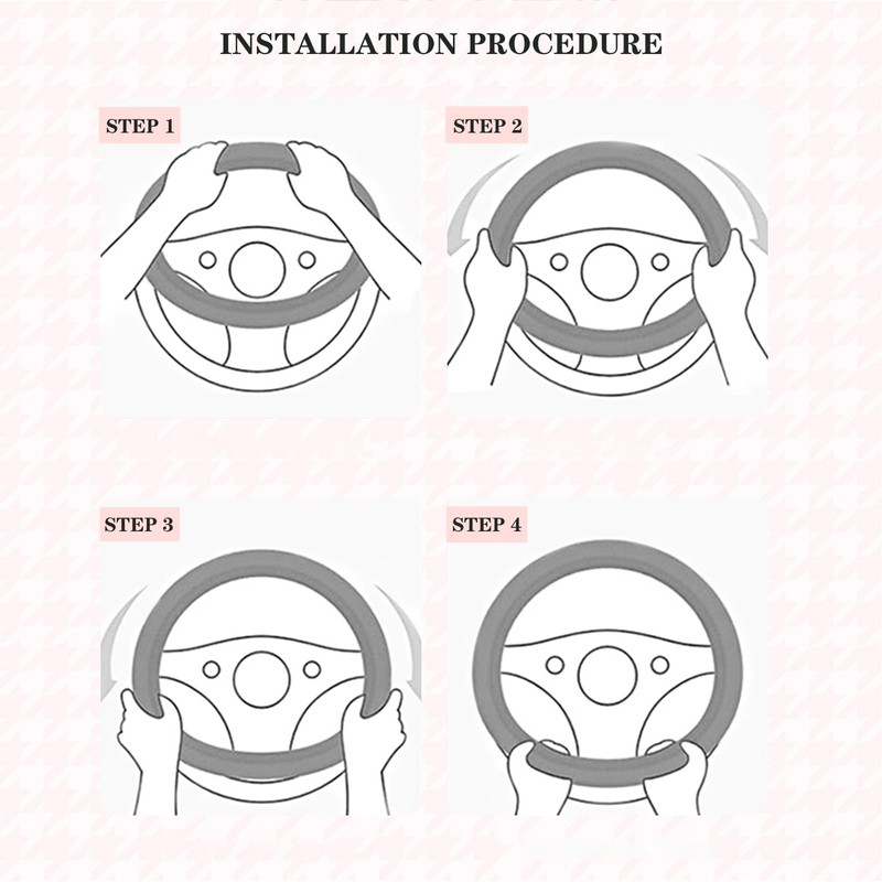 Binsheo Cute Steering Wheel Cover for Women Men Leather Universal