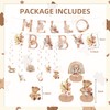 Teddy Bear Baby Shower Decorations pack include banner,Honeycomb Centerpieces for