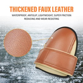 CTHOPER Safety Knee Pads for Work Super Soft Leather Knee Protector For Construction, Garden, Clean, Floor and Garage, Large Size in Pairs (Dark Khaki)