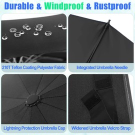 GAOYAING Windproof Travel Compact Umbrella Automatic Umbrellas for Rain Compact Folding Umbrella Portable Windproof Umbrellas for Men Women Teenage With Case Black | GAOYAING