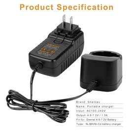 4.8V-7.2V Ni-MH and Ni-Cd Charger Compatible with Dremel 755-01 757-01 5000755-01 7700-01 7700-02 7300 Pod Style Battery-Not for 757 Battery