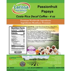 Passionfruit Papaya Costa Rica Decaf Coffee (Gourmet, Naturally Flavored, Whole Coffee Beans) (4 oz, ZIN: 565245)