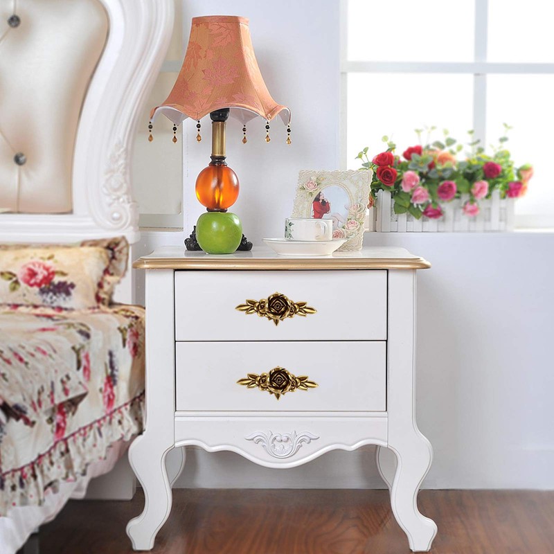 JUXYES Pack of 5 Euro Rose Decorative Cabinet Knobs with