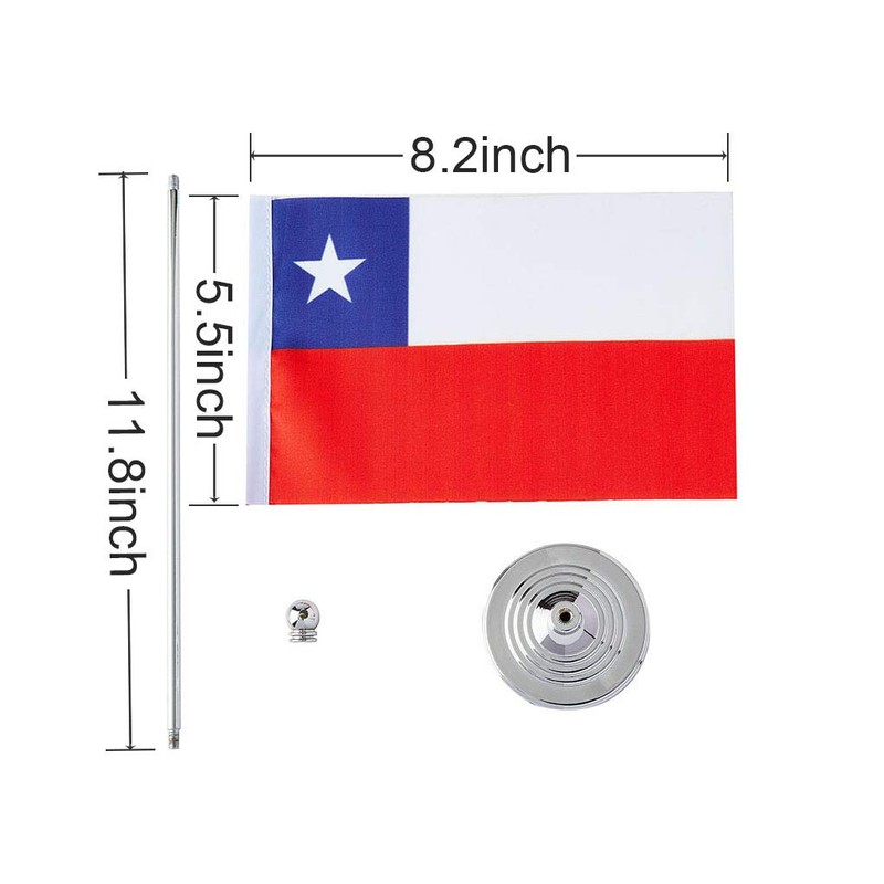 Chile Flag Chilean Flags, Small Mini Chilean Desk Flag, Used