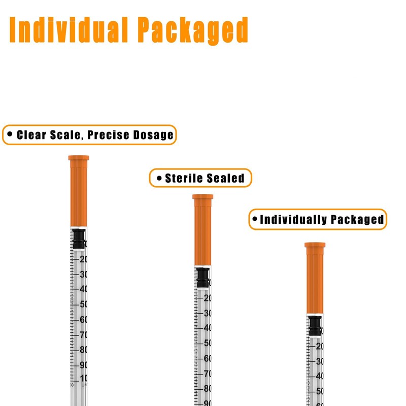 20 Pack 0.5ml 30Gx8mm Disposable Measuring & Dispensing Tools, Individually