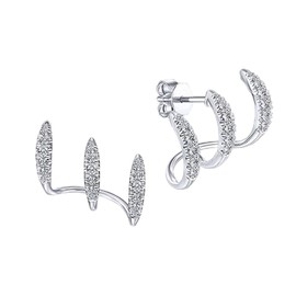 Huacan Women's Earrings S925 Three Claw Design Stud Earrings with AAA+ Zircon Luxury Fashion Jewellery for Women Girls Gold Silver Rose Gold Colour Perfect for Everyday Engagement and Party, Zinc