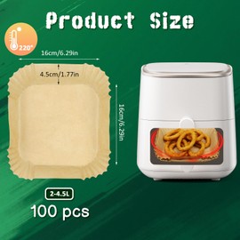 Pack of 100 Baking Paper for Hot Air Fryer