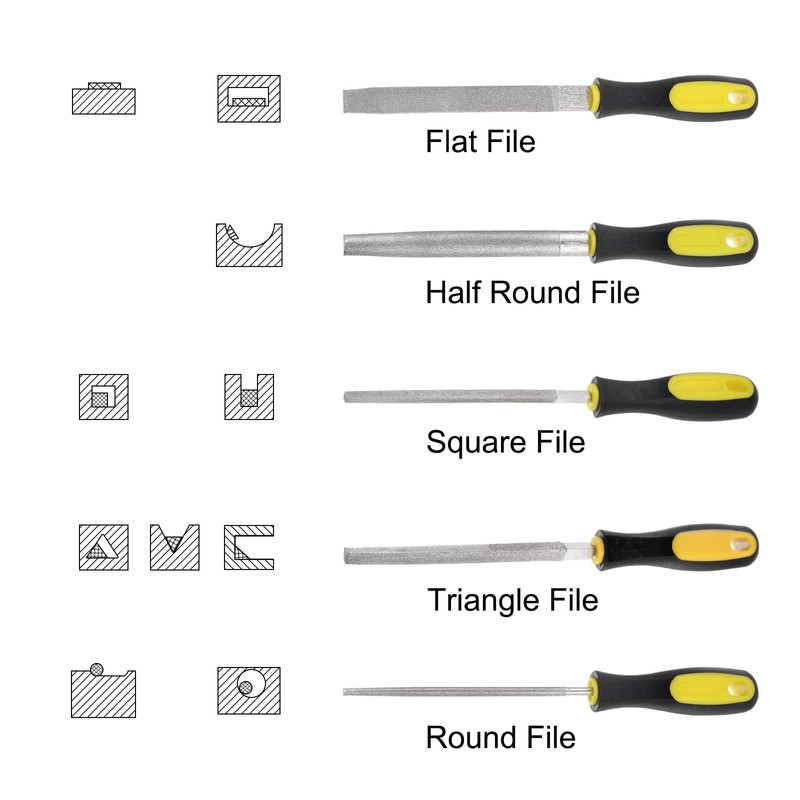 HARFINGTON Diamond Coated File 6 Inch 80 Grits Flat Files