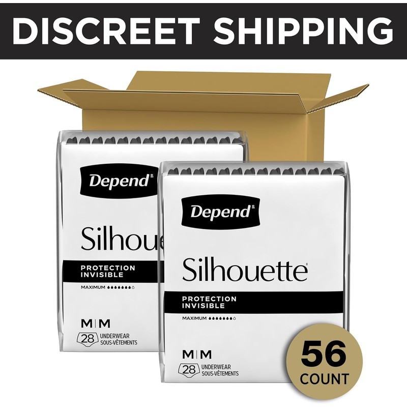 Depend Silhouette Adult Diapers, Incontinence & Postpartum Bladder Leak Underwear