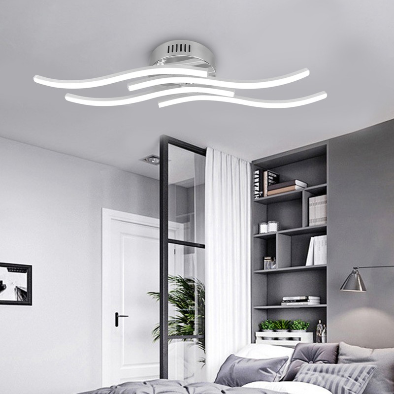 LED Wavy Ceiling Light 140LED Modern Ceiling Lamp for Bedroom