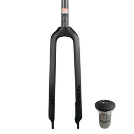 Enjcyling TOSEEK Full Carbon MTB Rigid Fork, 27.5in / Offset 45mm / 1/8" Straight Tube Threadless/Disc Brake / 9x100mm QR / T800 Carbon Fiber/Headset Expander Top Cap, for Mountain Bike XC