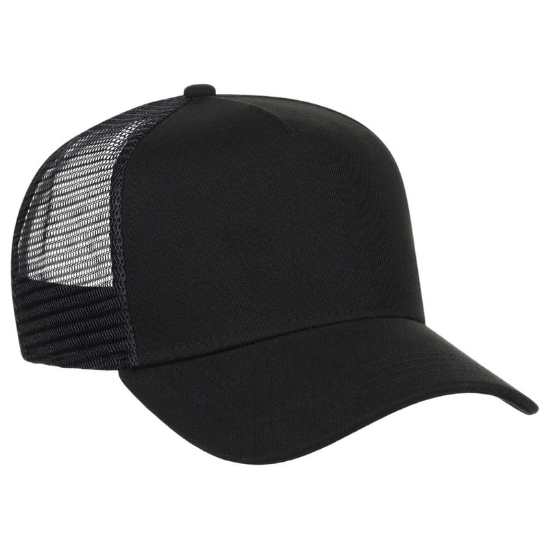 Lids Blank Pivot A-Frame Trucker Adjustable Snapback Hat, Black