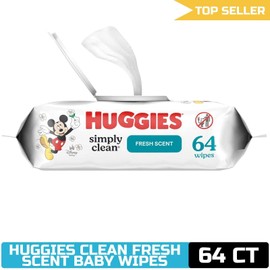 "Huggies" Huggies Simply Clean Fresh Scent Baby Wipes, 1 Flip-Top Pack (64 Wipes Total)