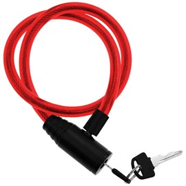JP Sales E Scooter Lock Robust Steel Cable 60 cm Extended Key Lock for Unsurpassed Security Reliable Robust Practical (Red)