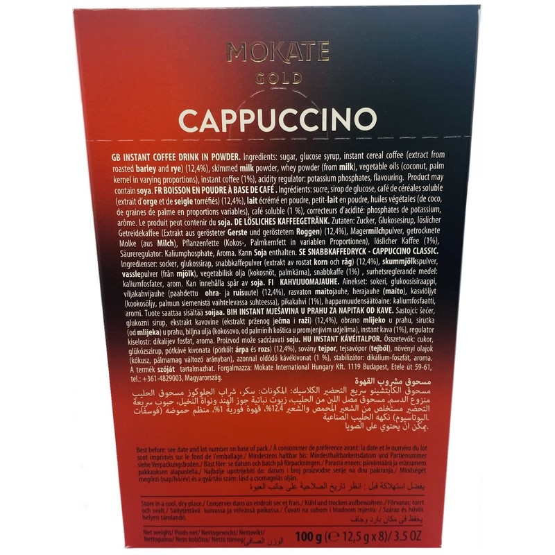 Mokate Gold Cappuccino Classic Flavour Instant Coffee 6 boxes x