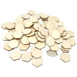 ccHuDE 50 Pcs 2 Inches Hexagon Wooden Slices Blank Unfinished Wood Slices Craft Wood Picecs Wooden Cutout Tiles for Ornaments Home Decoration