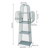 ZAWAYINE 4 Tier Bookshelf Cactus Bookcase Freestanding Bookshelves Metal Storage