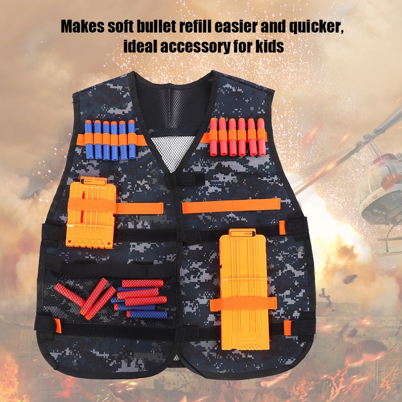 Camouflage Kids Toy Gun Clip Vest Kit Vest Clips Soft