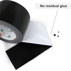 BOMEI PACK 2 Rollos Cinta Ducto 3 pulgadas x 30 yardas, Cinta Multiusos de fácil rasgado Alta Adhesión,Cinta Adhesiva Resistente e Impermeable (Negra)