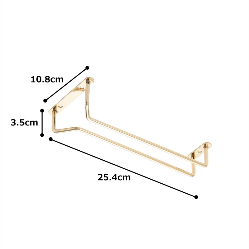 遠藤商事 業務用 グラスハンガー 10インチ スチール・真鍮メッキ PGL6610