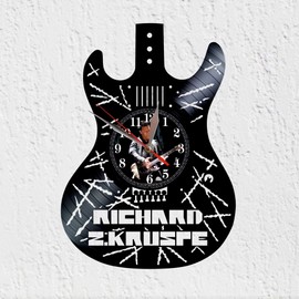 Richard Z. Kruspe Electric Guitar Wall Clock Musical Instrument Rock Heavy Metal Decoration Vinyl Wall Clock