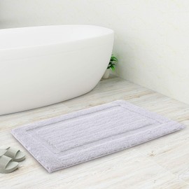 TOMORO Non-Slip Bathroom Rug Super Absorbent Bath Mat Extra Soft Microfibers Non-Skid TPR Bottom (17.5 x 27 inch, White)