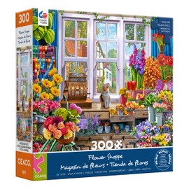 Ceaco - Large Piece Jigsaw Puzzle - Steve Crisp - Flower Shoppe - Relaxing and Fun Activity for Adults