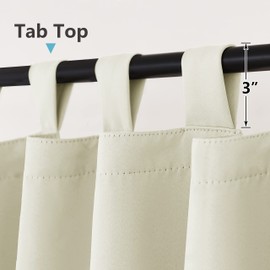 RYB HOME Outdoor Patio Curtains 108 inches Long Waterproof Water & Thermal Insulated Privacy Window Treatment for Balcony Corridor Gazebo, W 52 x L 108 inches, 1 Panel, Beige