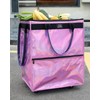 TCOMAKE (Large, Phantom Pink) Reusable Grocery Bag on Wheels, Shopping