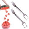 2-in-1 Stainless Steel Watermelon Cutter & Fork – Dual Head