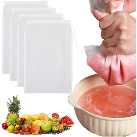 Pack of 4 Nut Milk Bags, Reusable Fine Mesh Strainer for Juicing, Nut Bags, Food Strainer, Cheesecloth Bags for Straining Juice, Coffee, Yogurt, Tea, Milk, Almond, Soy, Fine Mesh Filter
