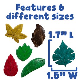 READY 2 LEARN-CE10008 Coconut Leaves - Set of 50 - 6 Shapes - 5 Colors - Natural, Hand Made Counters for Kids - Use for Crafts, Counting and Sorting