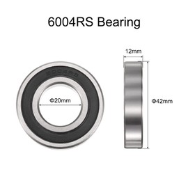 sourcing map 4pcs 6004-2RS Bearing 20x42x12mm, Chrome Steel Double Rubber Seals Precision Bearing, Lubricated Deep Groove Ball Bearings, P6 (ABEC 3)